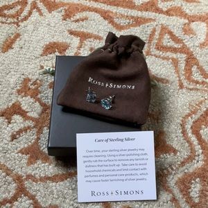 Ross Simons blue sterling silver earrings